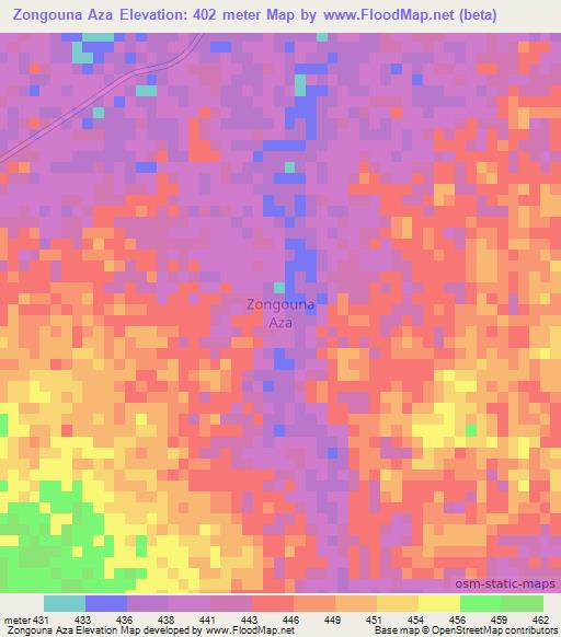 Zongouna Aza,Niger Elevation Map