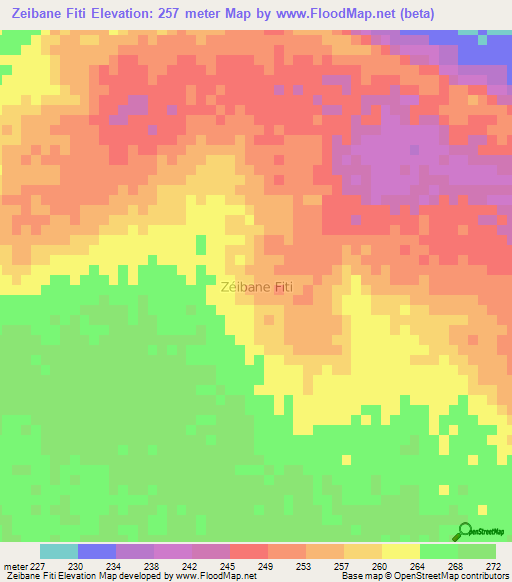 Zeibane Fiti,Niger Elevation Map