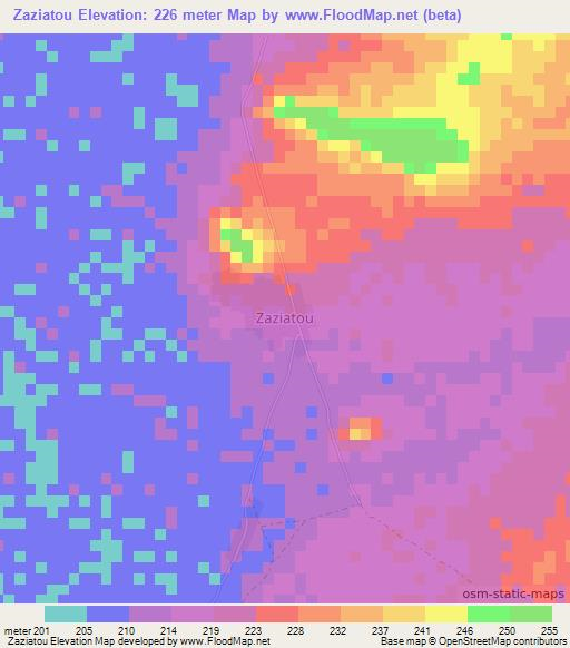 Zaziatou,Niger Elevation Map