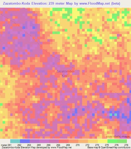 Zazatombo-Koda,Niger Elevation Map