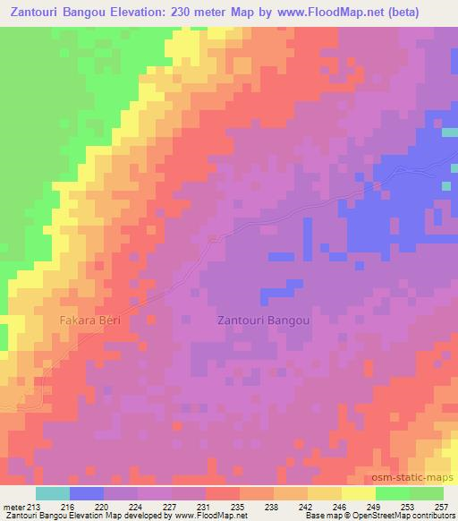 Zantouri Bangou,Niger Elevation Map