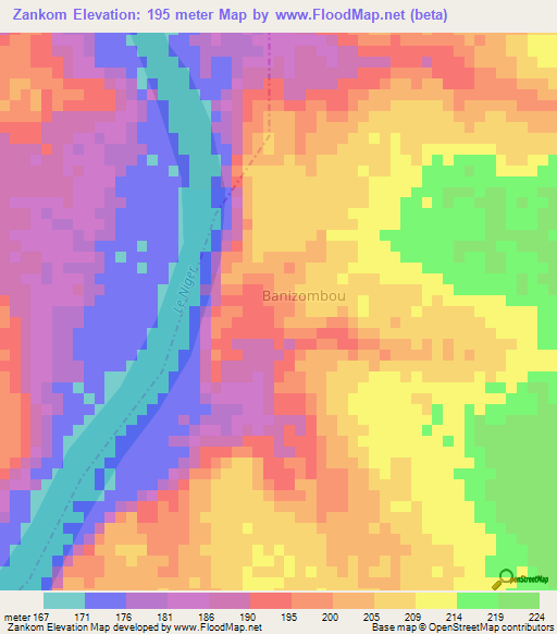 Zankom,Niger Elevation Map