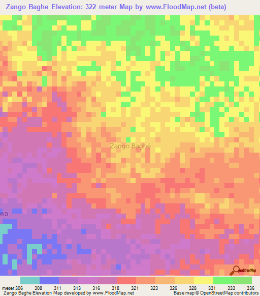 Zango Baghe,Niger Elevation Map