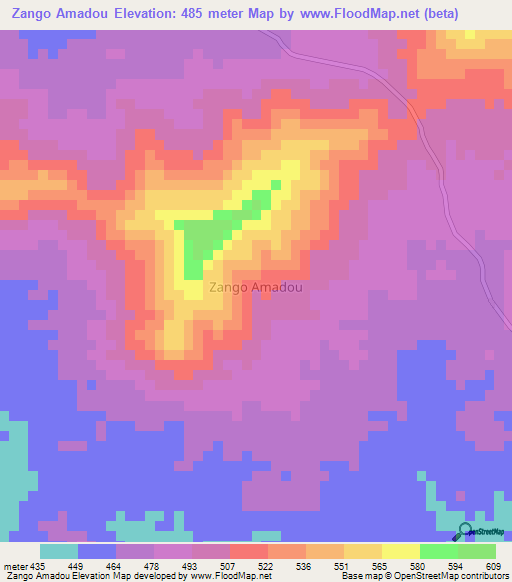 Zango Amadou,Niger Elevation Map