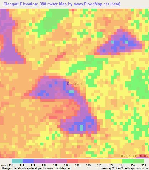 Diangari,Niger Elevation Map