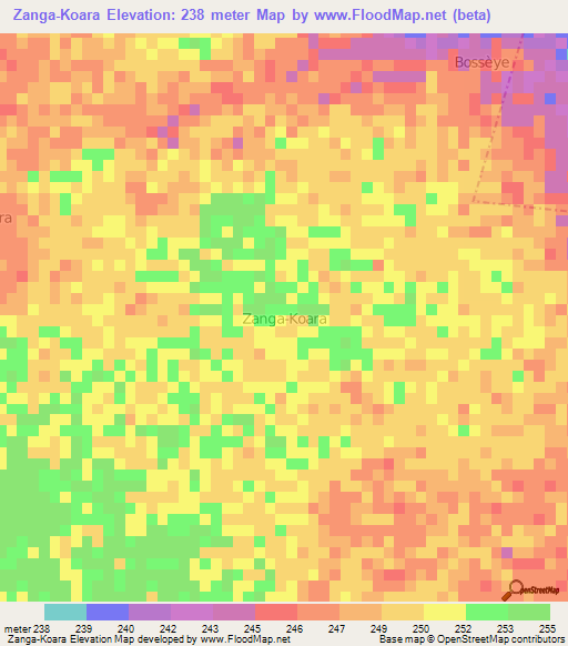 Zanga-Koara,Niger Elevation Map