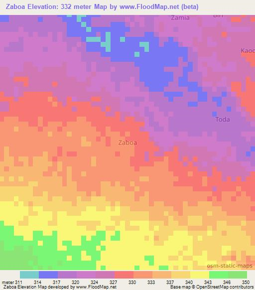 Zaboa,Niger Elevation Map