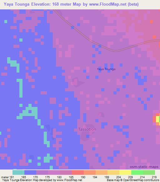 Yaya Tounga,Niger Elevation Map