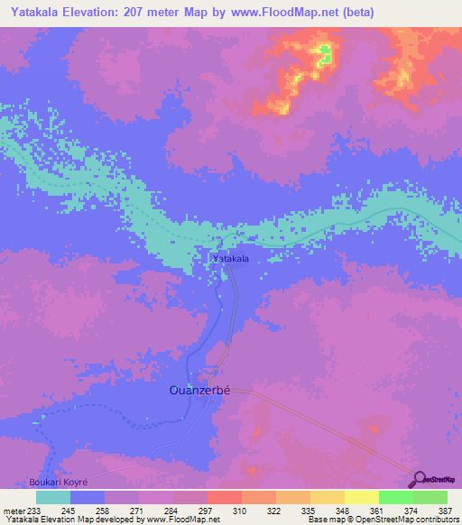 Yatakala,Niger Elevation Map