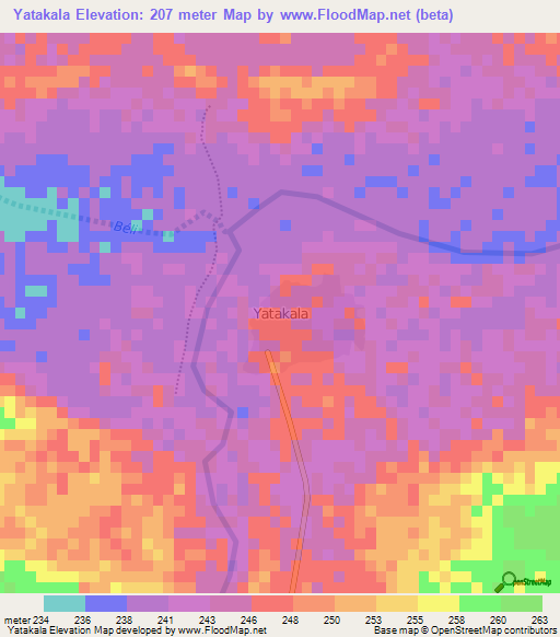 Yatakala,Niger Elevation Map