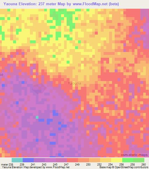 Yaouna,Niger Elevation Map