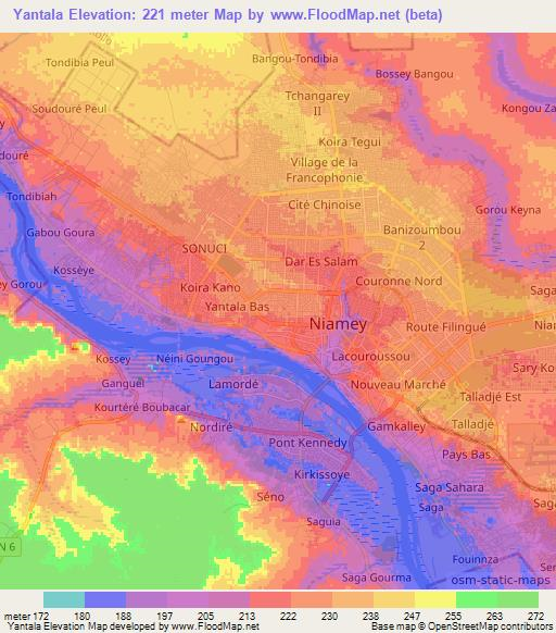 Yantala,Niger Elevation Map