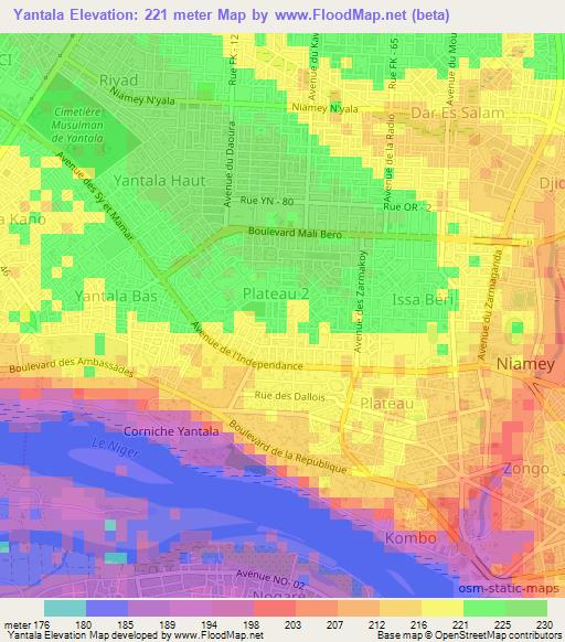 Yantala,Niger Elevation Map