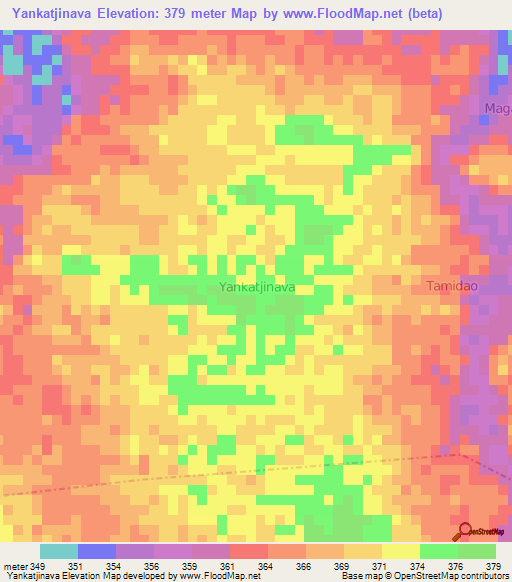 Yankatjinava,Niger Elevation Map