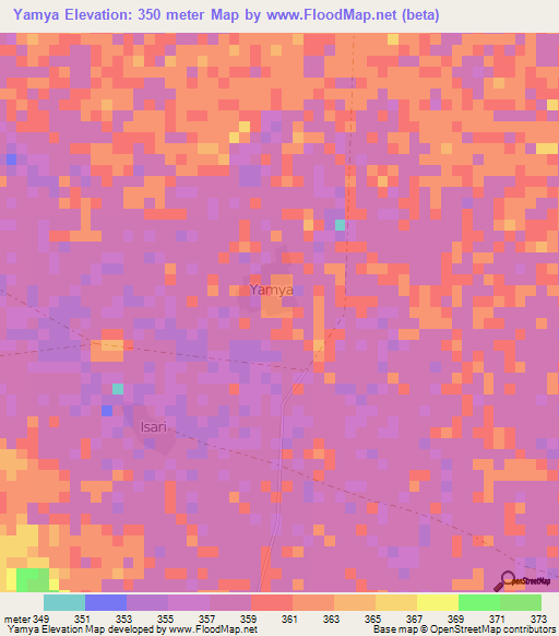 Yamya,Niger Elevation Map