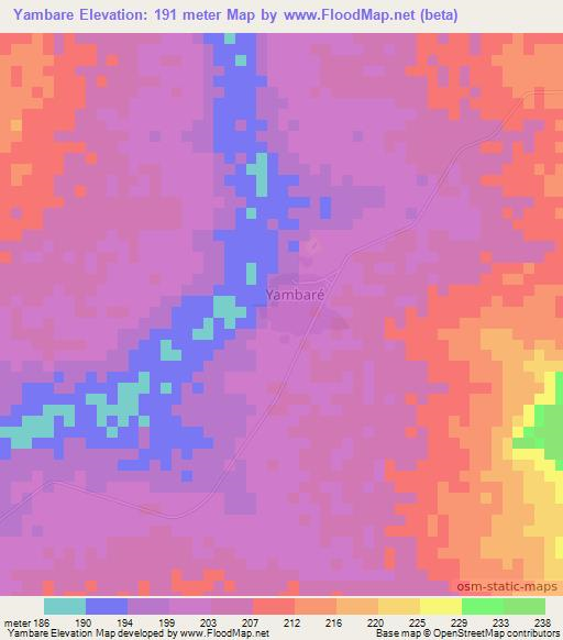 Yambare,Niger Elevation Map