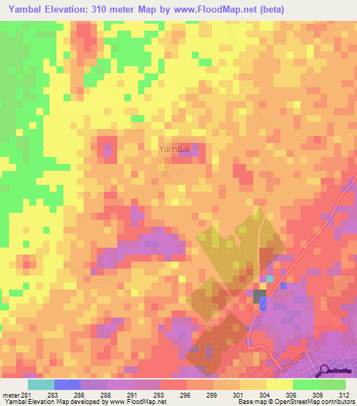 Yambal,Niger Elevation Map