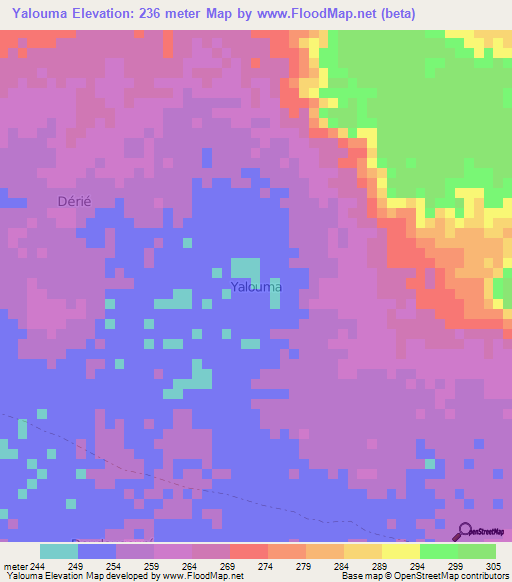 Yalouma,Niger Elevation Map