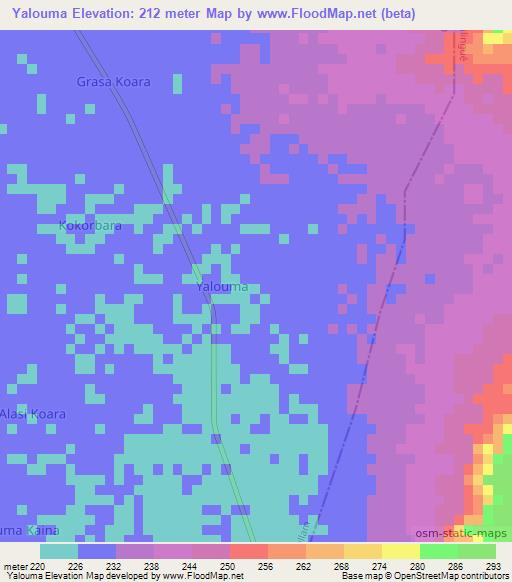 Yalouma,Niger Elevation Map