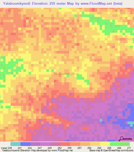 Yalaboumkyendi,Niger Elevation Map