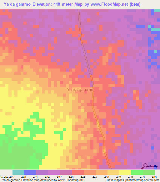 Ya-da-gammo,Niger Elevation Map