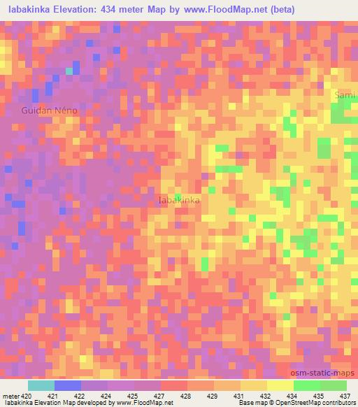 Iabakinka,Niger Elevation Map