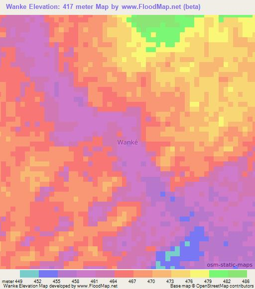 Wanke,Niger Elevation Map