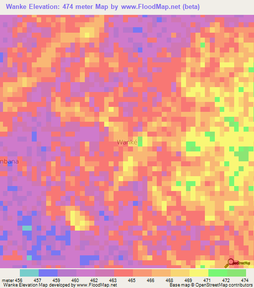 Wanke,Niger Elevation Map