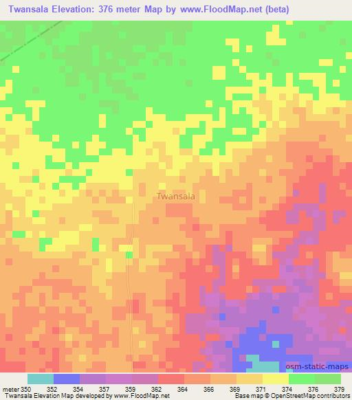 Twansala,Niger Elevation Map