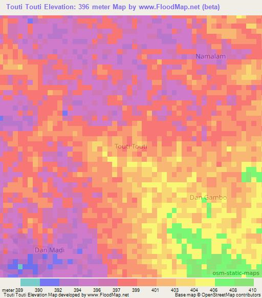 Touti Touti,Niger Elevation Map