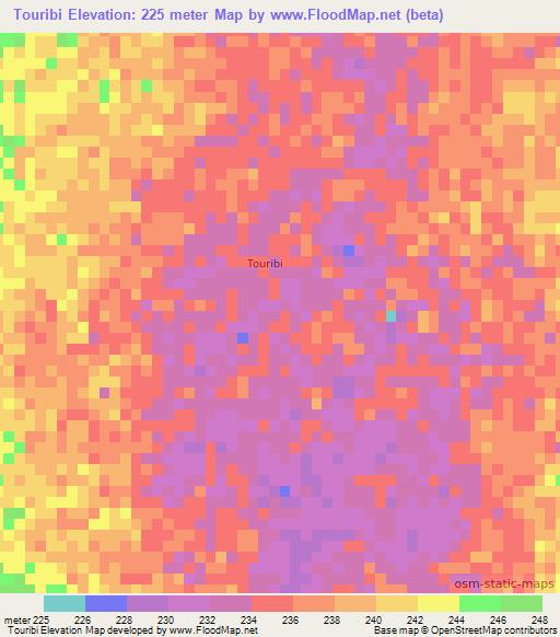 Touribi,Niger Elevation Map