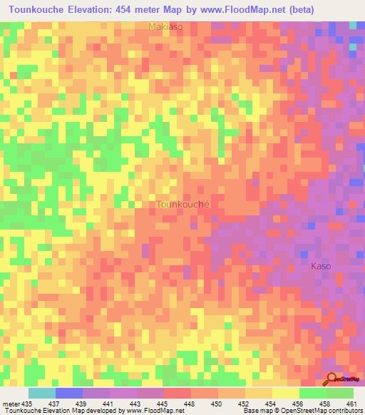 Tounkouche,Niger Elevation Map