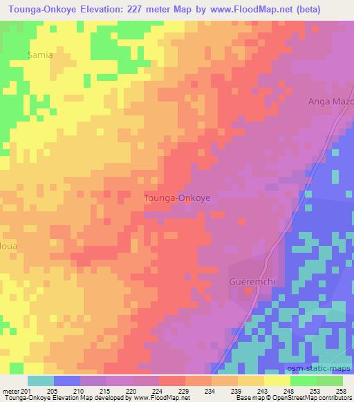 Tounga-Onkoye,Niger Elevation Map