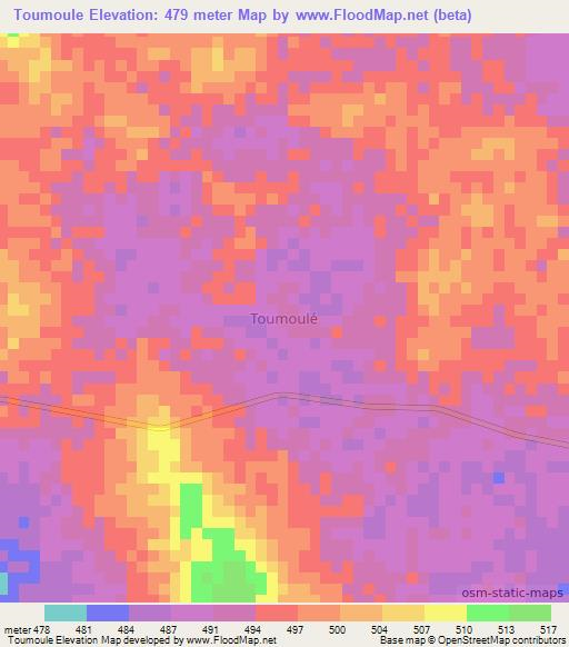 Toumoule,Niger Elevation Map