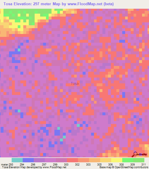 Tosa,Niger Elevation Map