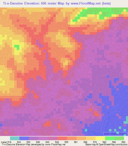 Ti-n-Daouine,Niger Elevation Map