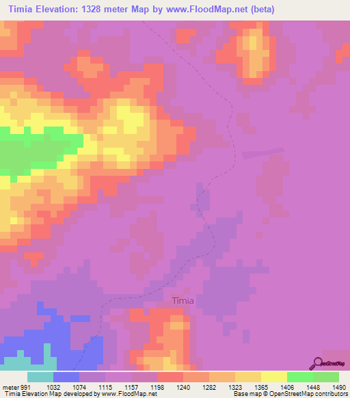 Timia,Niger Elevation Map