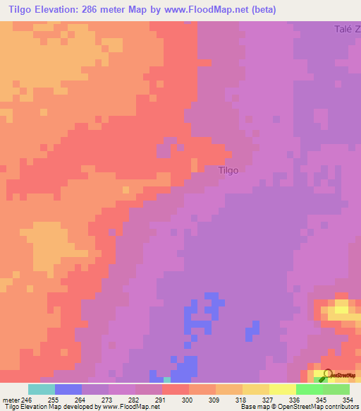 Tilgo,Niger Elevation Map