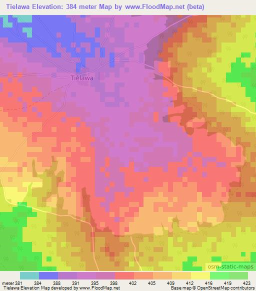 Tielawa,Niger Elevation Map