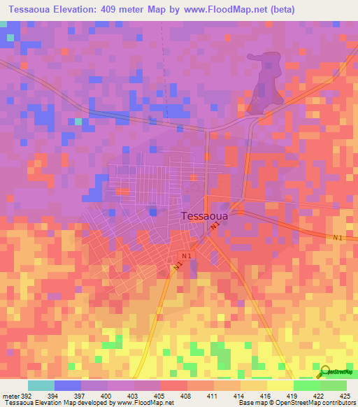 Tessaoua,Niger Elevation Map