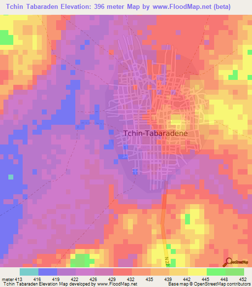 Tchin Tabaraden,Niger Elevation Map