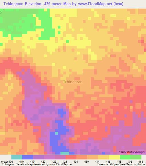 Tchingaran,Niger Elevation Map