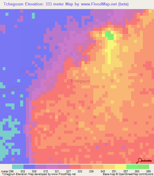 Tchegoum,Niger Elevation Map