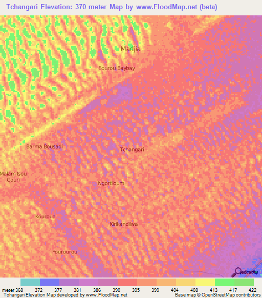 Tchangari,Niger Elevation Map