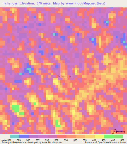 Tchangari,Niger Elevation Map