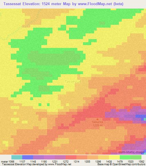 Tassessat,Niger Elevation Map