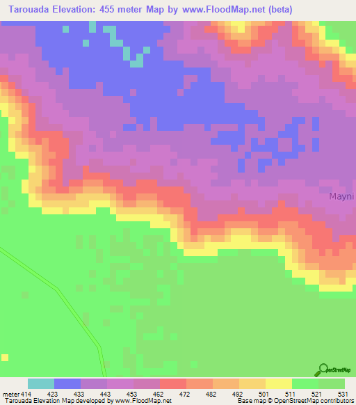 Tarouada,Niger Elevation Map