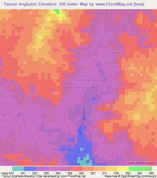 Tanout Anghaide,Niger Elevation Map