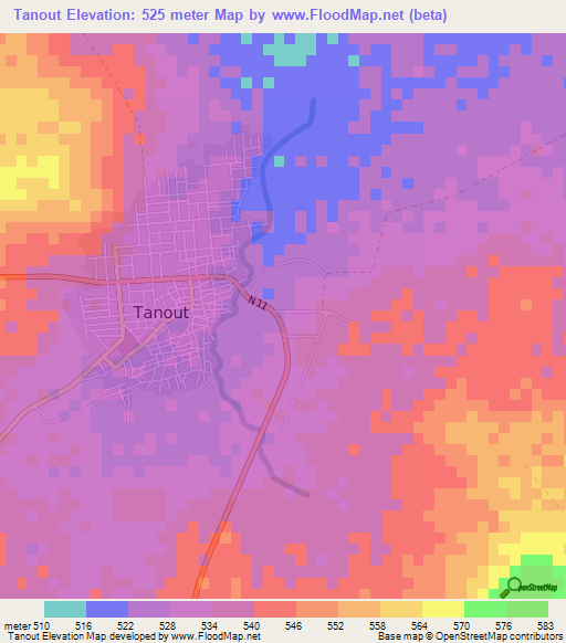 Tanout,Niger Elevation Map