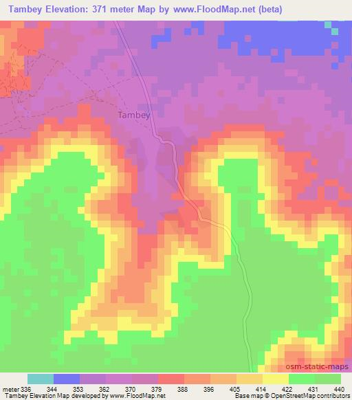 Tambey,Niger Elevation Map